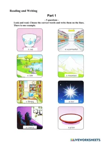 Movers 2 Test 3 Reading and Writing