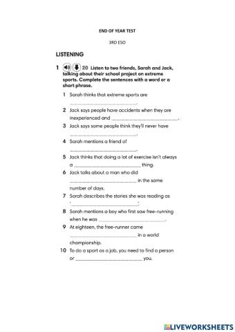 End of year test 2 eso