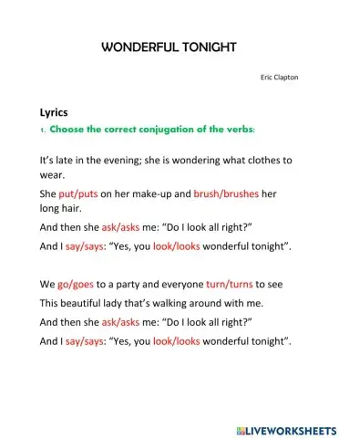 Song - Wonderful Tonight