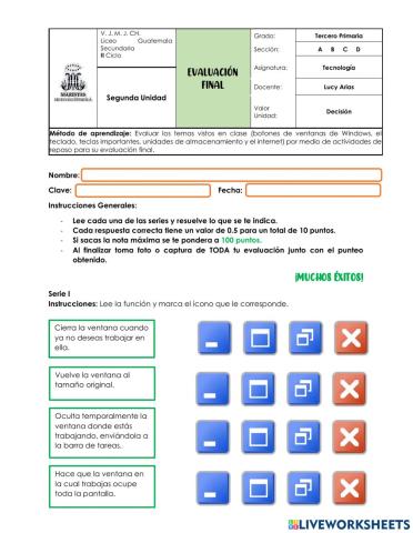 EVALUACIÓN FINAL TECNOLOGÍA 3RO