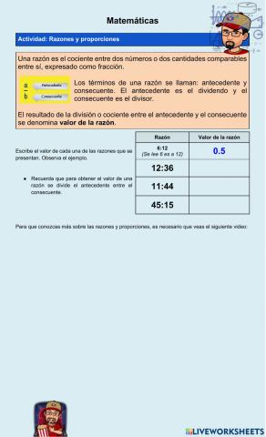 Razones y proporciones
