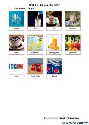 E1U11 I like milk -nuongnguyen