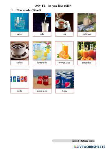 E1U11 I like milk -nuongnguyen