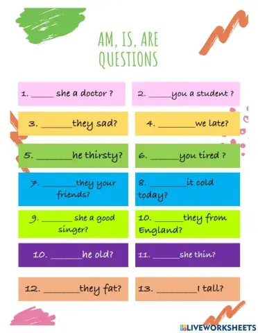 Am - Is- Are questions
