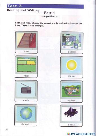 Movers - Test 3.1 - Book 3 - Reading + Writing