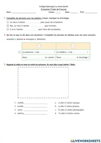 La semaine desrt Pratique Finale