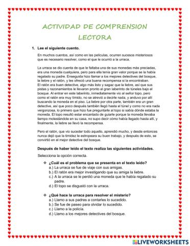 Actividad de lectura