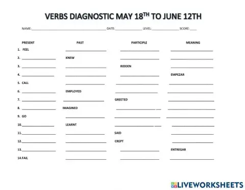Verbs diagnostic