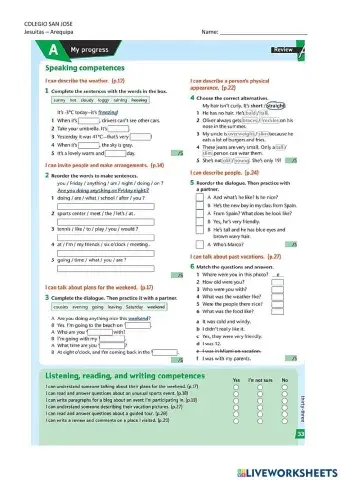 Speaking competences