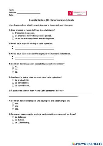 N9 - Controle Continu - CO et CE