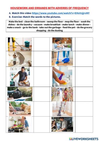 Frequency adverbs and housework