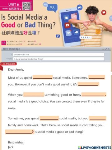 Cloze: Is Social Media a Good or Bad Thing?