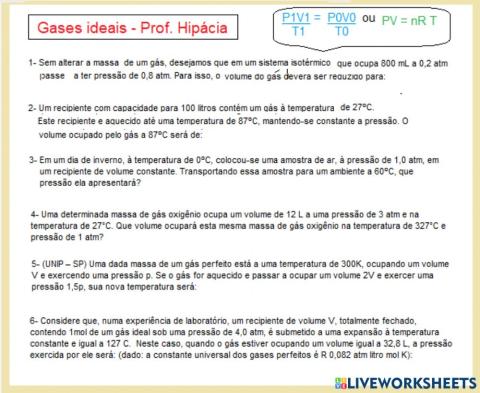 Gases Ideais