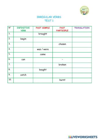 Irregular verbs