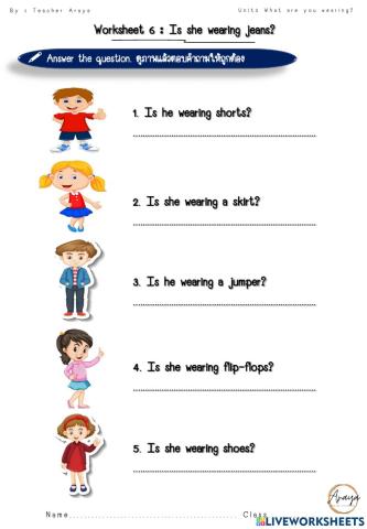 Worksheet6 What are you wearing?