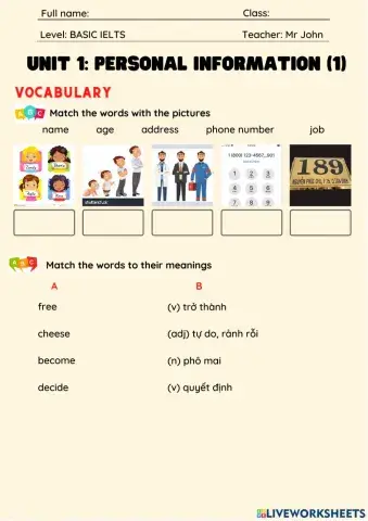 Personal information