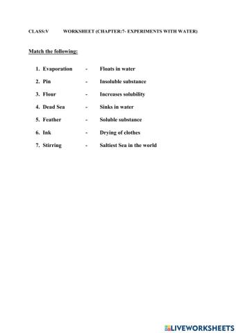 Experiments with water