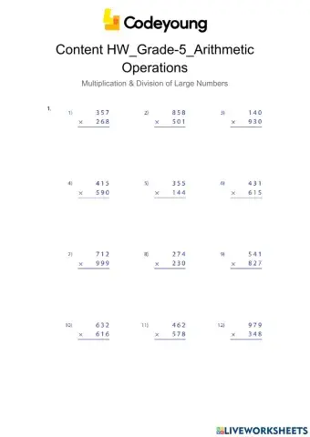 Content-HW-Multiplication & Division of Large Numbers