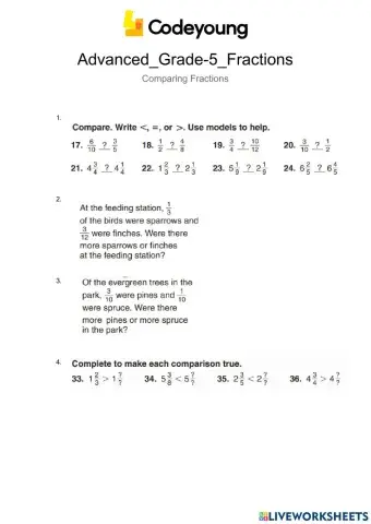 Advanced-Comparing Fraction