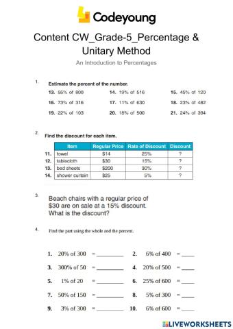 Concept-CW-An Introduction to Percentages