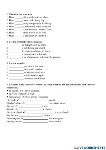 There is there are prespositions of place