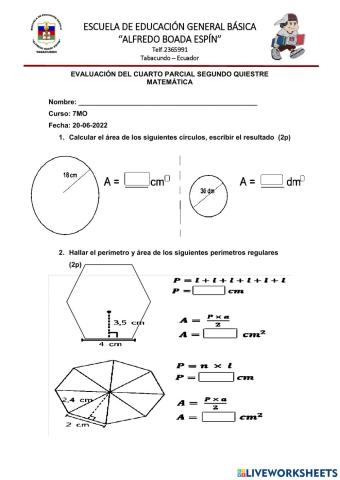 Examen de matemática