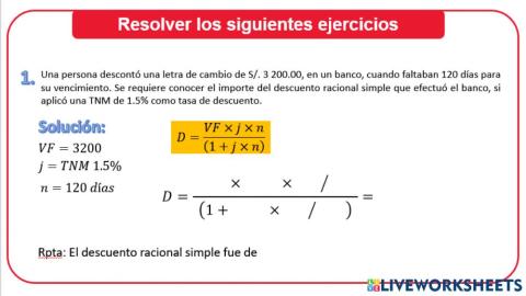 Descuento racional simple D 1
