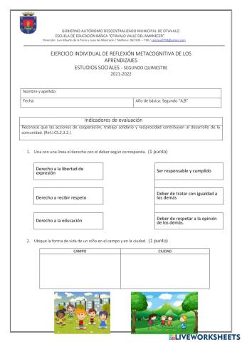 Evaluación estudios sociales