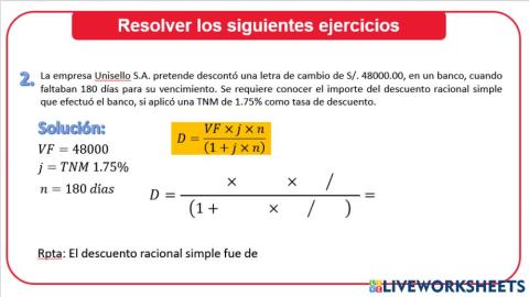 Descuento racional simple D 2