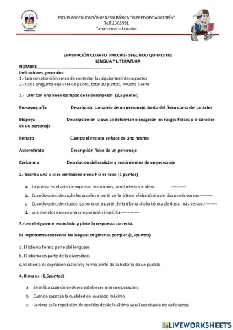 Evaluación de lengua