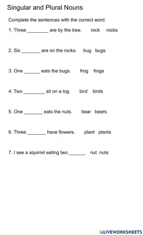 Singular and plural nouns