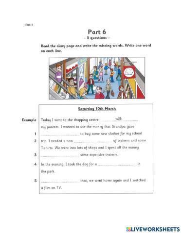 Flyers 4 Test 1 R&W part 6&7