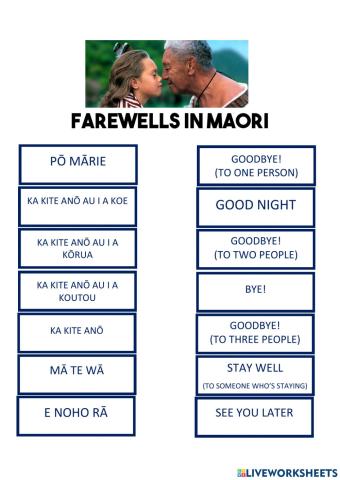 Farewells in maori