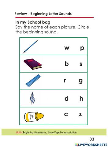 Beginning Sounds