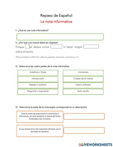 La nota informativa