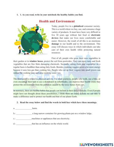 Health and Environment