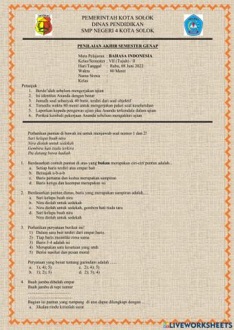 Soal pas bahasa indonesia