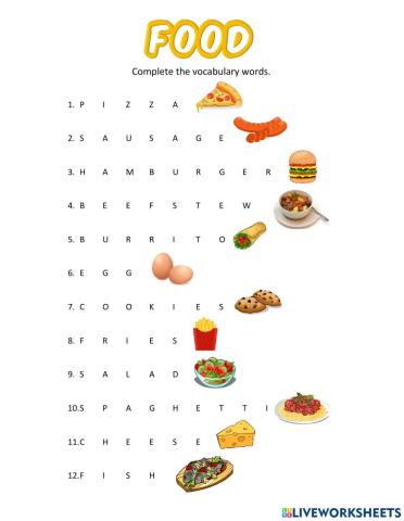 Food Vocabulary