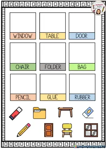 Classroom  objects read drag drop
