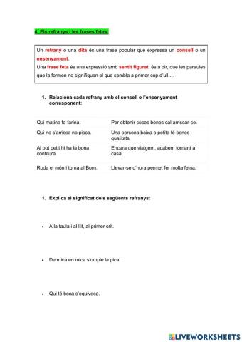 Frases fetes i refranys