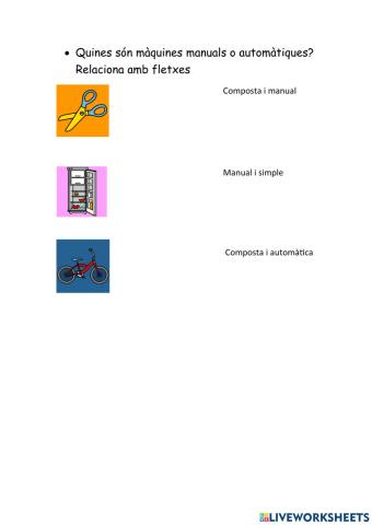 màquines simples, compostes, manuals i automàtiques