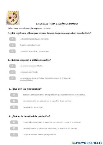 La población Cuarto de Primaria