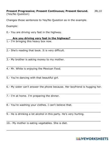 011 Present Continous Yes-No questions