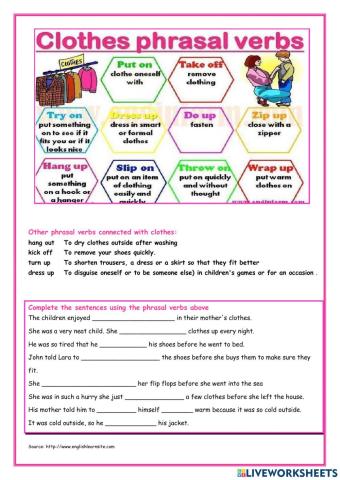 Phrasal verbs with clothes