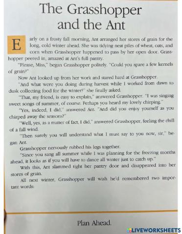 The Ant and the Grasshopper