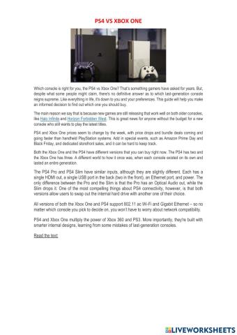 PS4 vs Xbox One