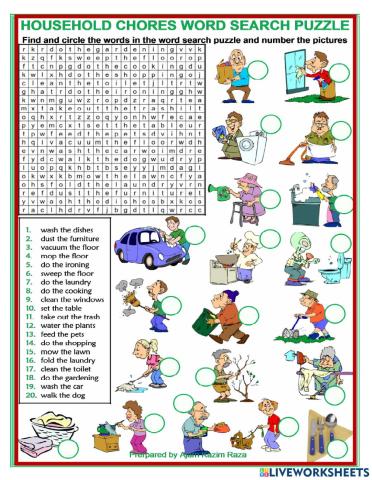 Household Chores Vocabulary
