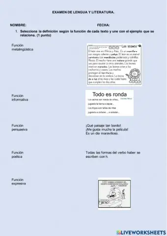 Examen de lengua y literatura