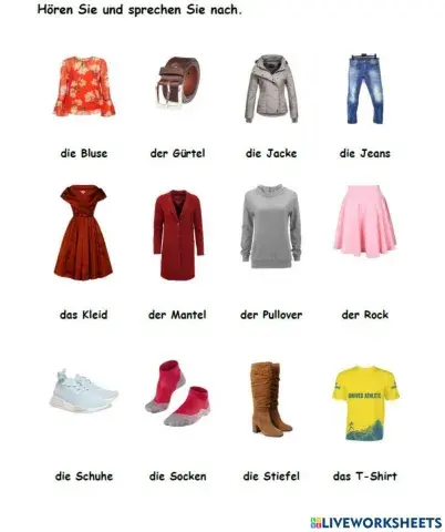 Kleidung - Aussprache