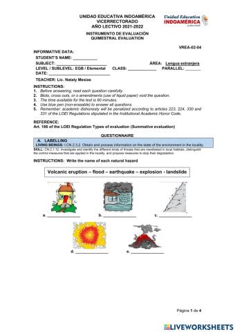 Quimestral evaluation